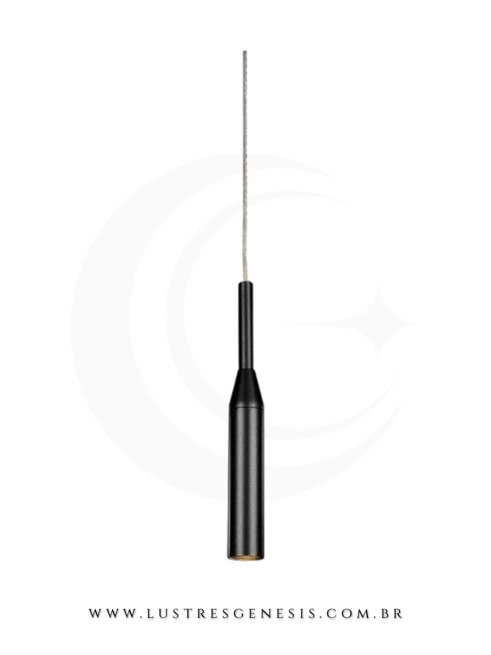 Pendente Tubo Minimalista Preto Decorativo para Cabeceira de Cama, Lavabo, Banheiro e Balcao Cozinha Lustres Genesis